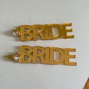 Gold bride earrings